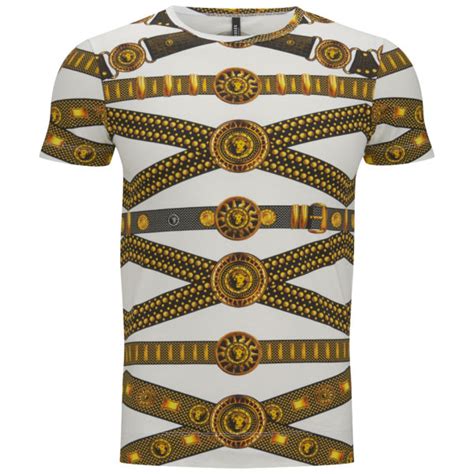 versus versace belt print t shirt|versace shoes for women.